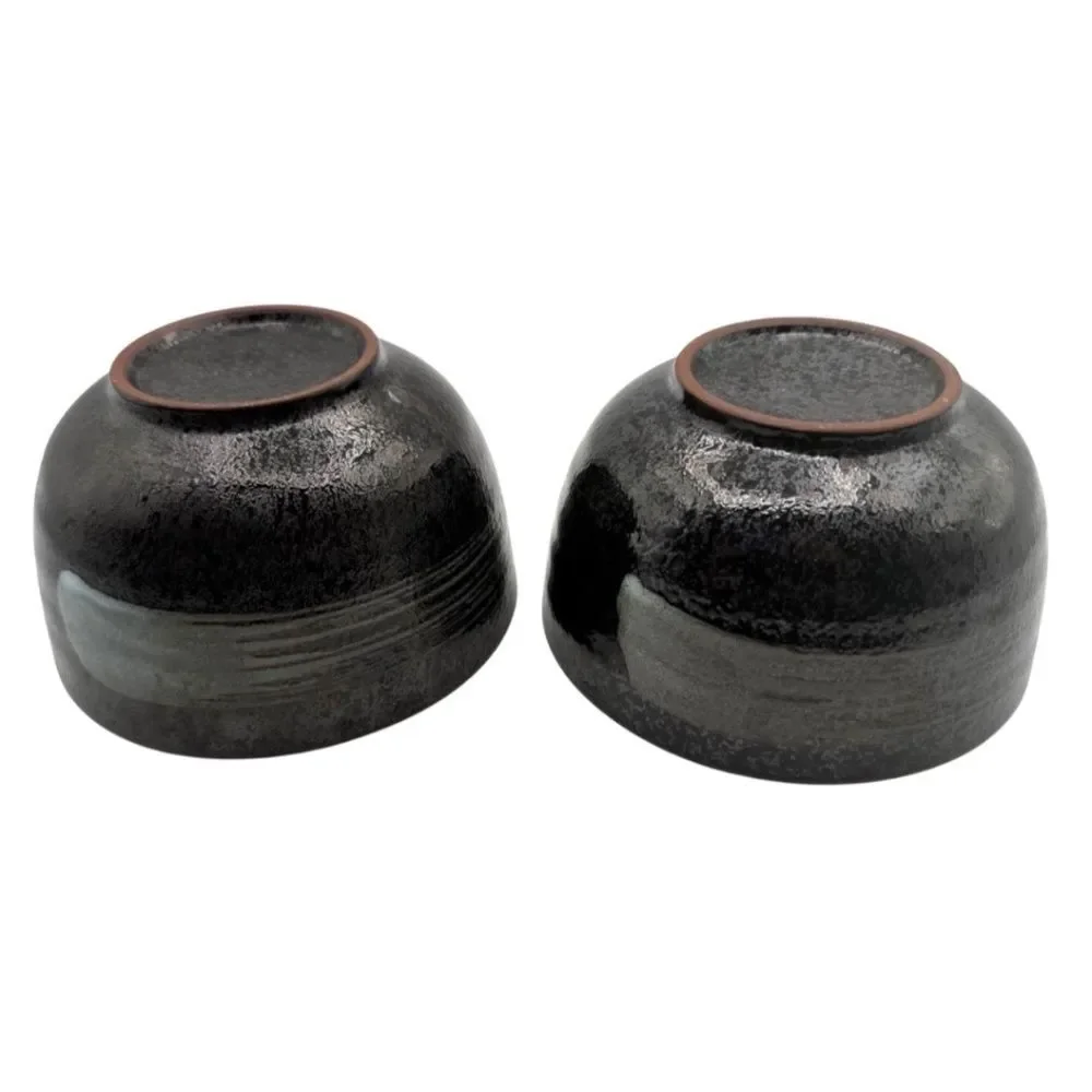 2 Japanese Chawan Matcha Bowls Tea Ceremony Rice Soup Bowls Art Studio Pottery